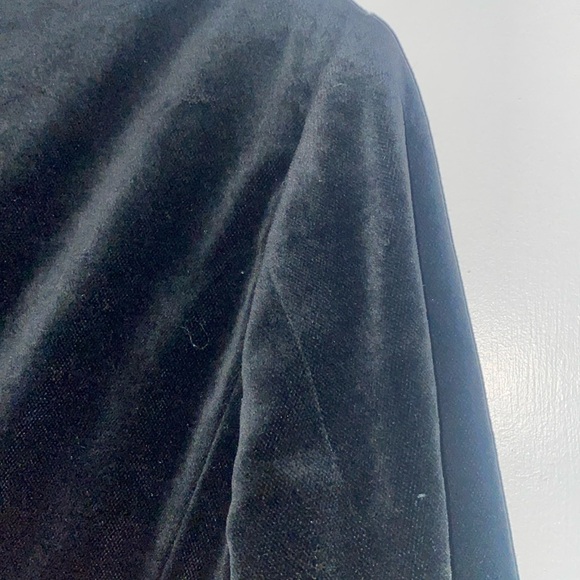 Vintage Guess Black Velvet Snap Closure Lapel Lined Coat Blazer Style Jacket L - Picture 6 of 13